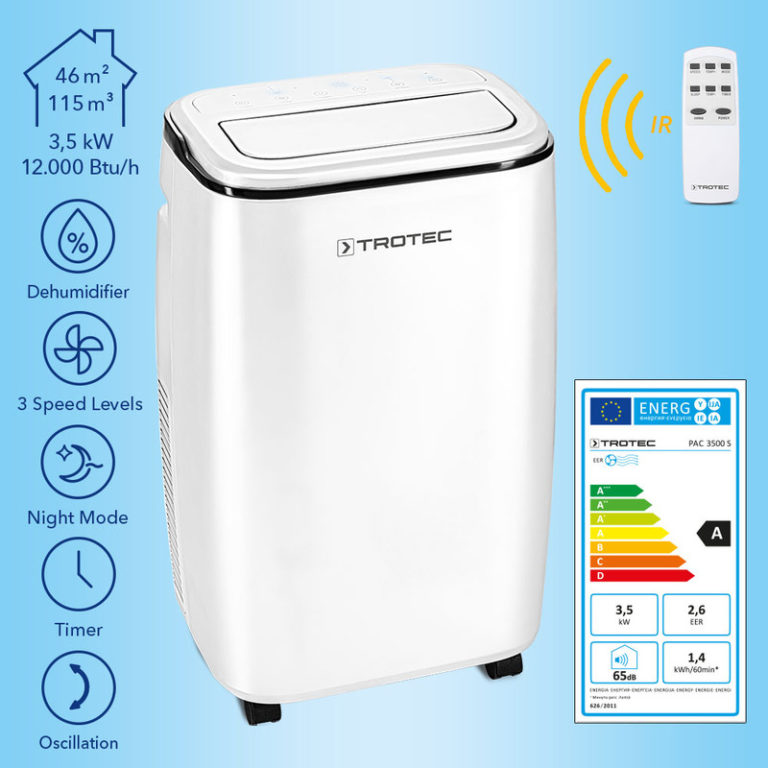 Trotec PAC 3500 S portable air conditioner data sheet